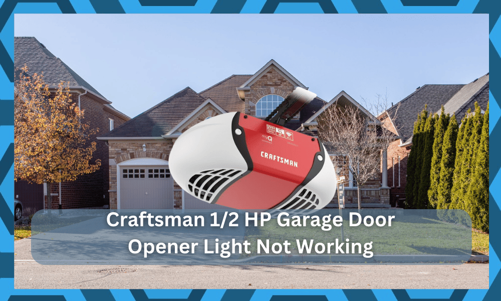 craftsman 1/2 hp garage door opener light not working