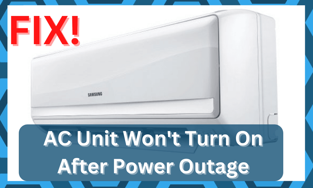 Ac unit wont turn on after power outage