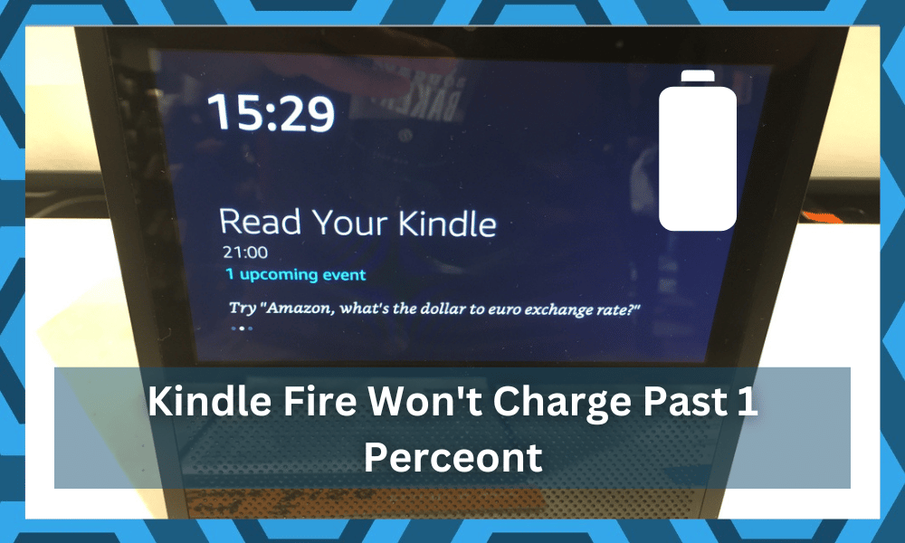 kindle fire won't charge past 1 percent