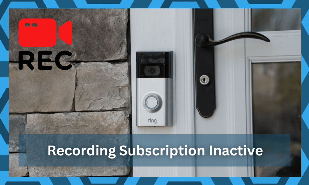 recording subscription inactive on ring