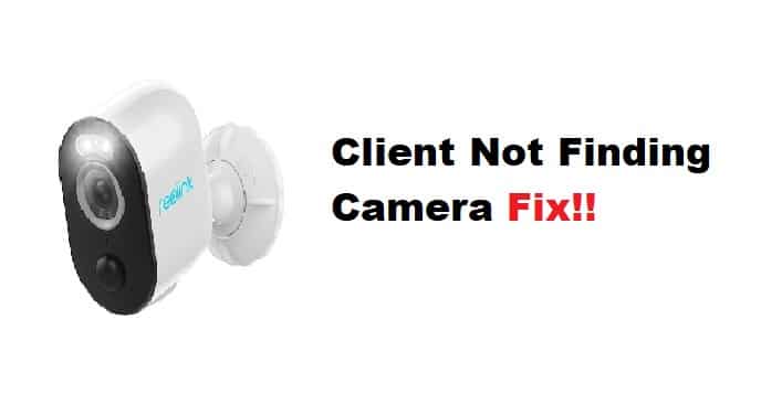 reolink client not finding camera