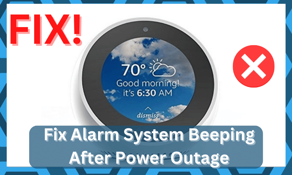 alarm system beeping after power outage
