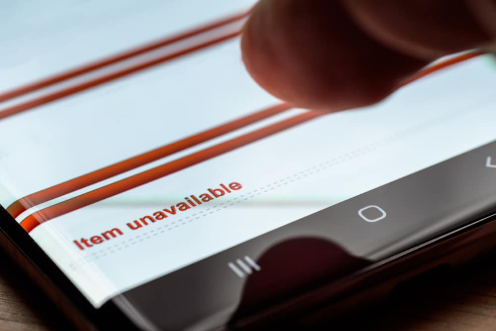 item unavailable