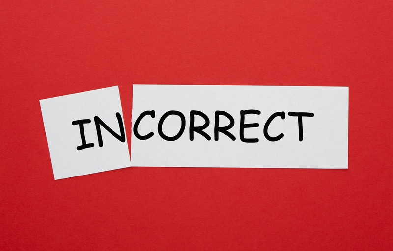 incorrect