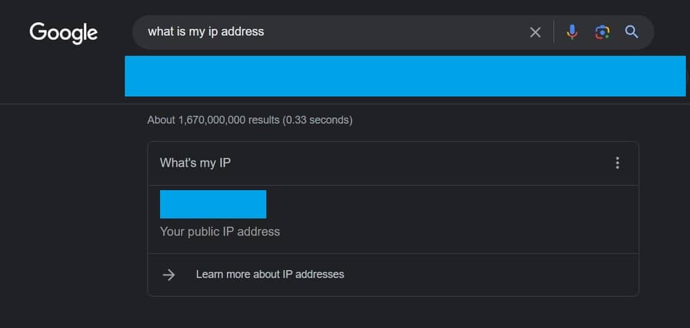 browsing IP address