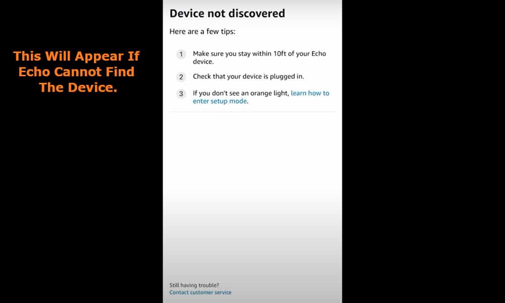 If Echo cannot find the device in question