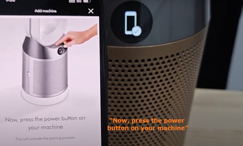 “Now, press the power button on your machine”