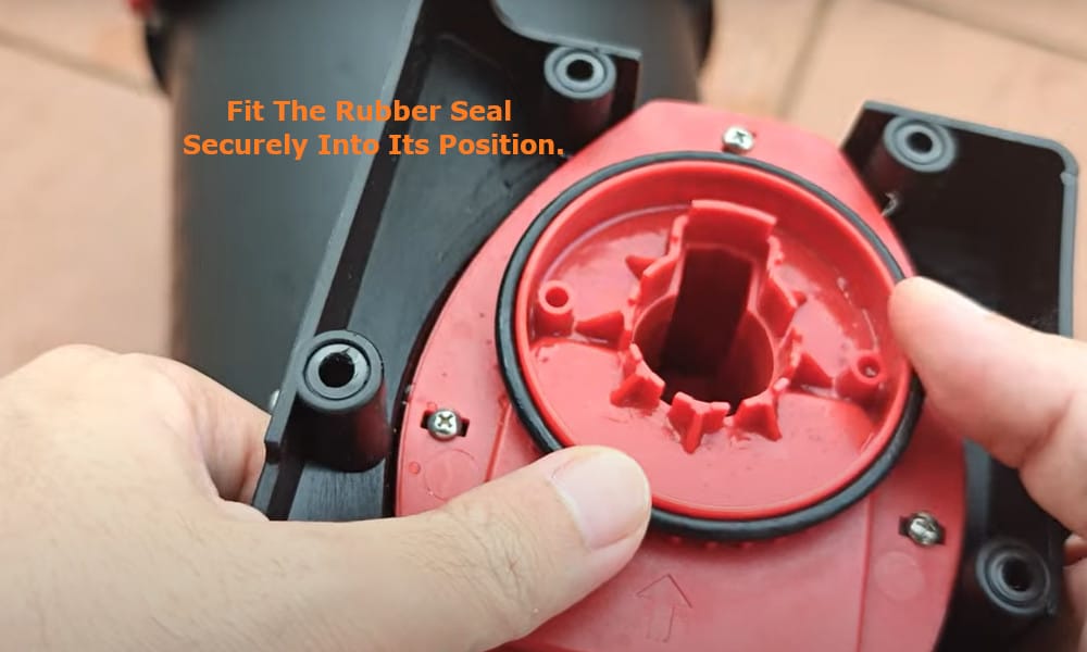 fit the rubber seal securely into its position