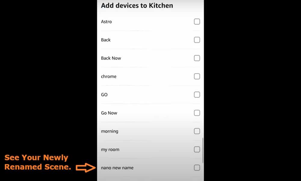 see your newly renamed scene.