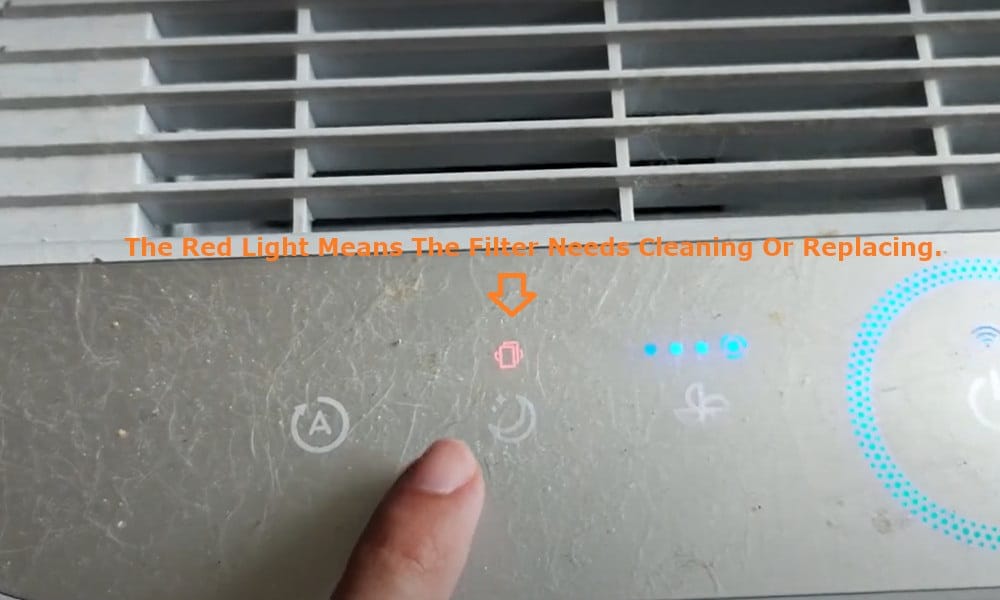the red light is usually to advise you that the filter needs cleaning or replacing.