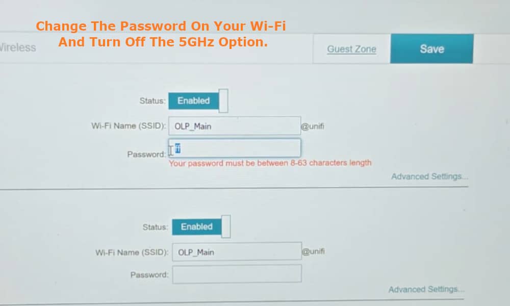 change password on Wi-Fi
