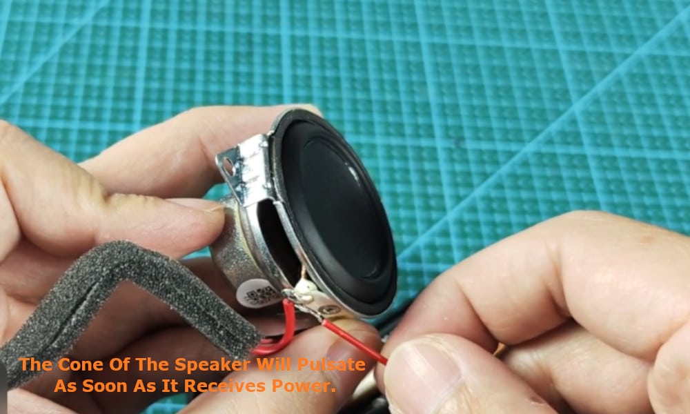 the cone of the speaker to pulsate as soon as it receives power.