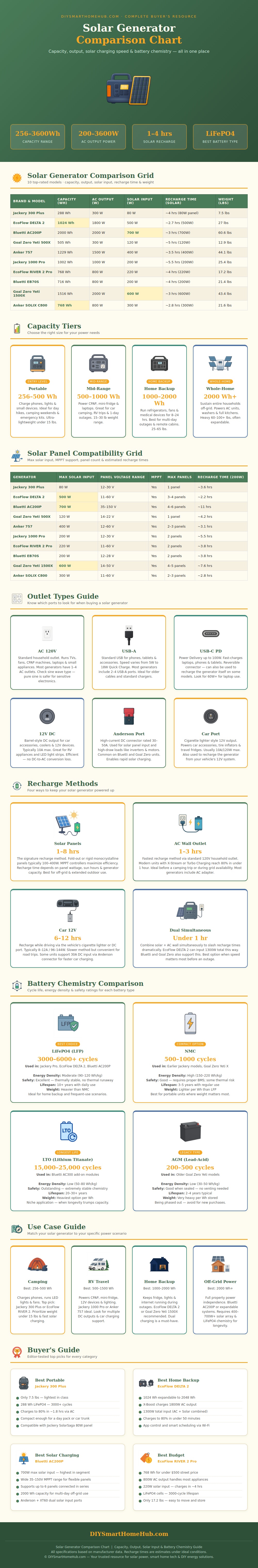 Solar Generator Comparison Chart