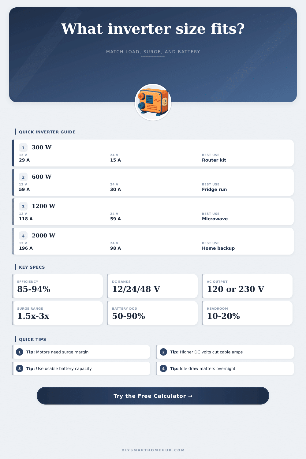 DC to AC Inverter Calculator
