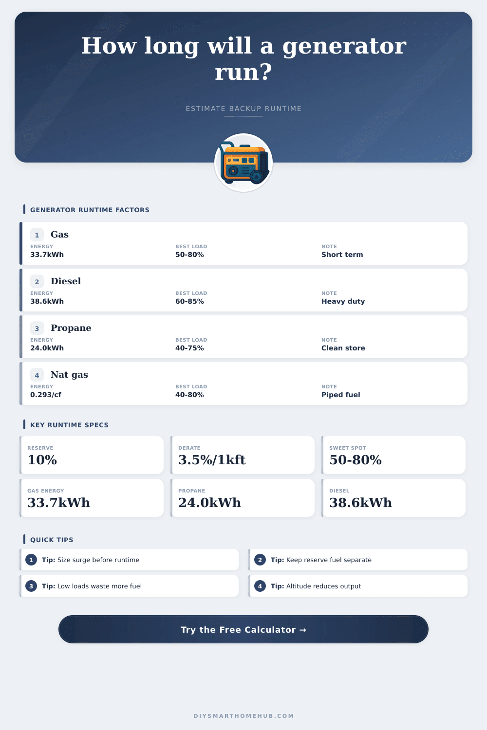 Generator Runtime Calculator