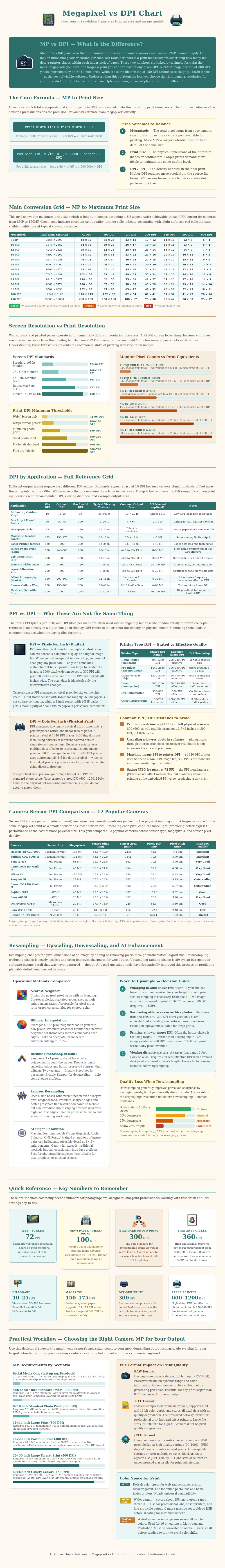 Megapixel Vs DPI Chart - DIY Smart Home Hub