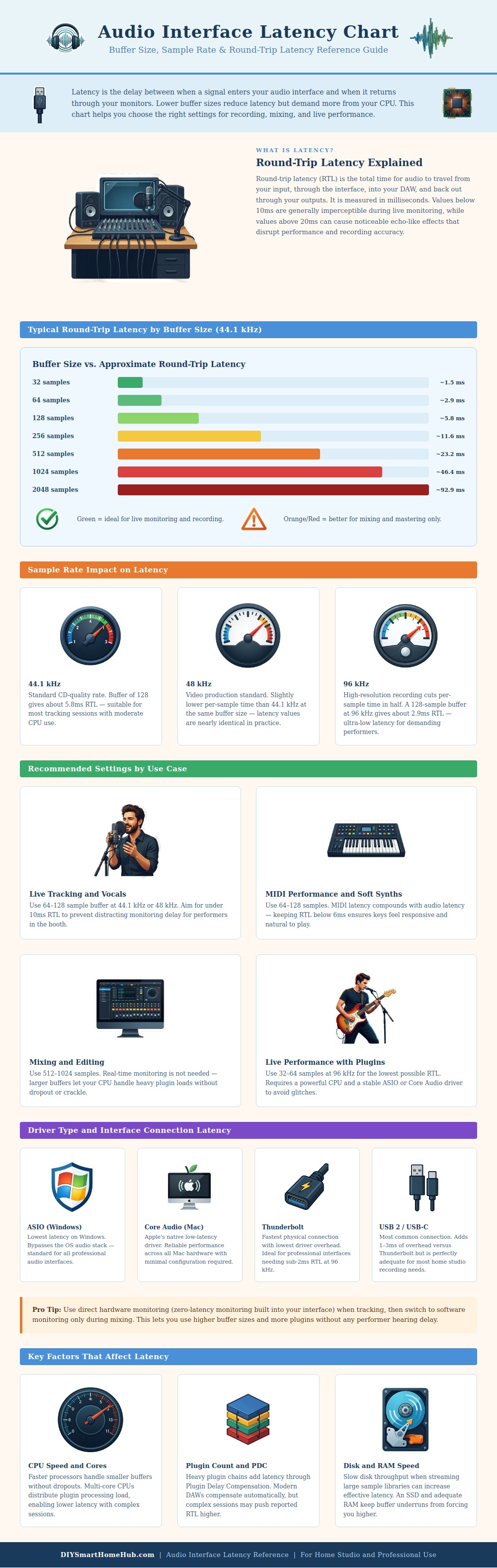 Audio Interface Latency Chart