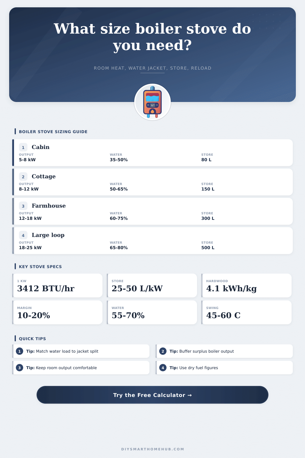 Boiler Stove Size Calculator