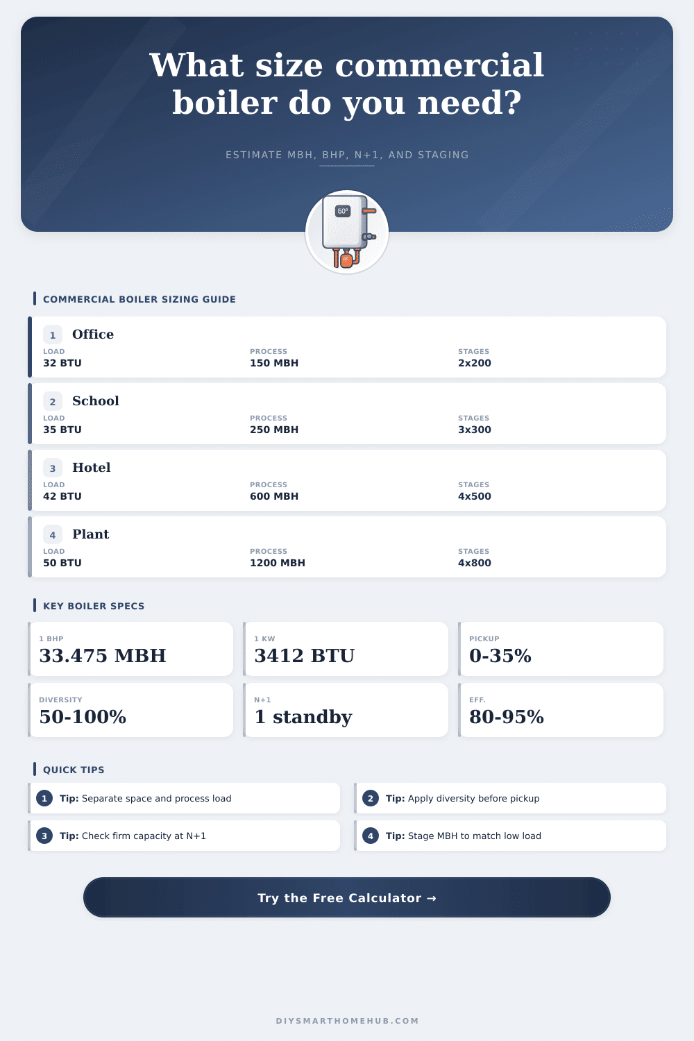 Commercial Boiler Size Calculator